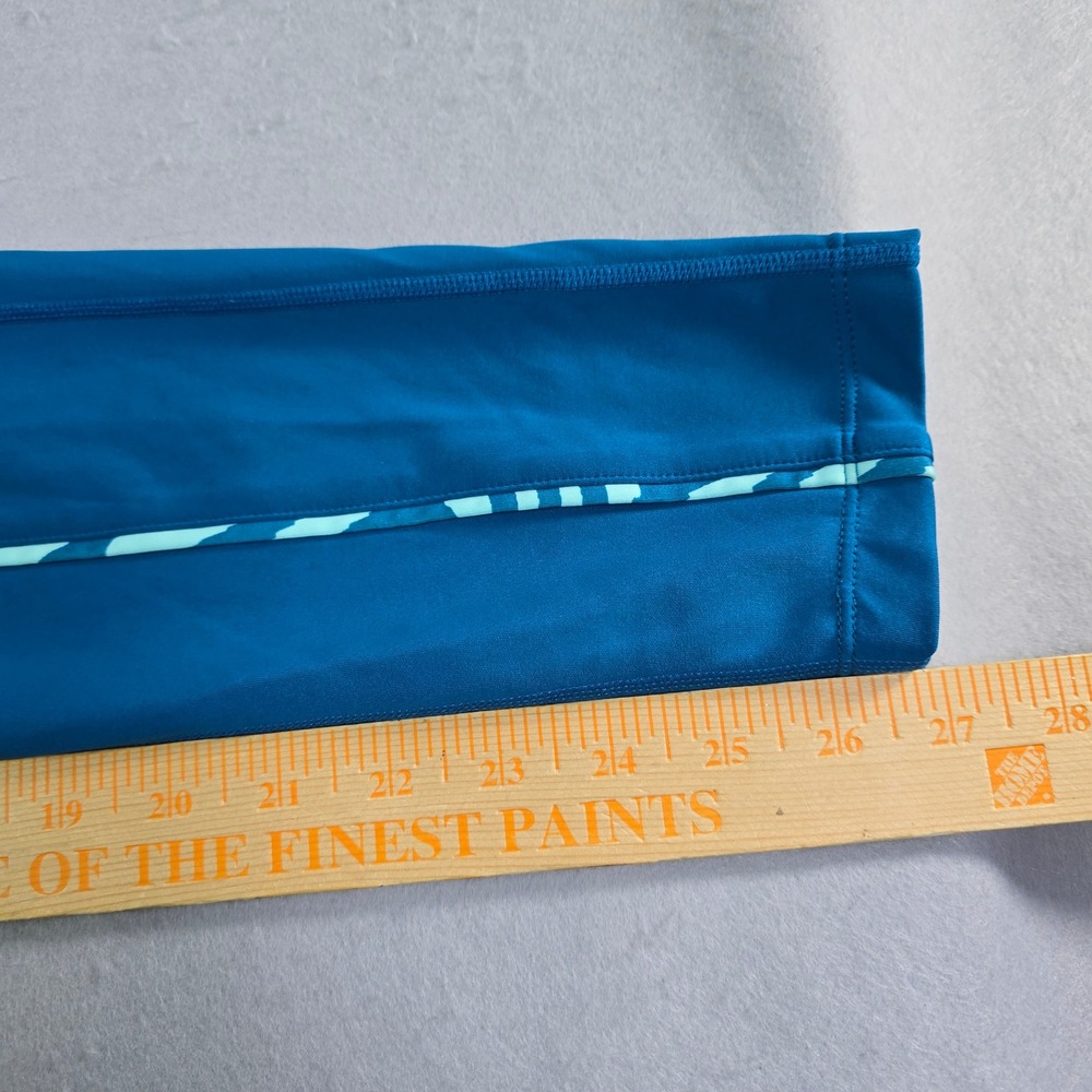 Nike Dri-FIT Leggings Girls XL Blue Teal Zebra‎ Stripe Tight Fit Dance Gym Track - Picture 8 of 9